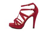 Party Stiletto Heel and Solid Color Design Women s Heel RED For Discount