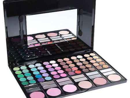 P7802 Multifunction Rectangle Box Makeup 78 Colors Eye Shadows Palette with Mirror and 2 Applicators Inside on Sale