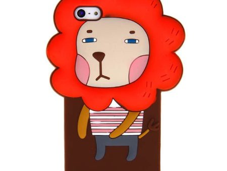 Cute Hello Geeks Series 3D Lazy Lion Rao Design Silicone Flexible Back Case Cover for iPhone 5 Online Hot Sale