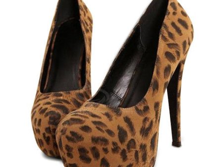 Party Suede Leopard Print High Heel Design Women s Spring Pumps Supply