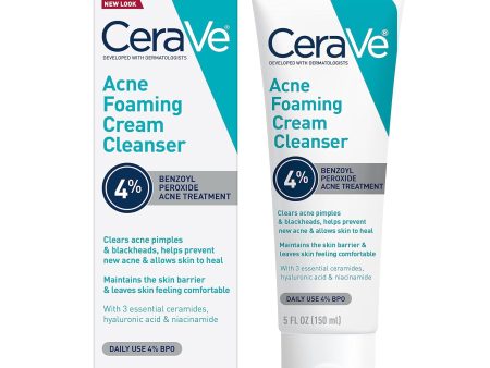 CeraVe Acne Foaming Cream Cleanser Facial 4% Fashion