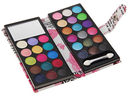 Fashion Cosmetic Set Dual-use 33 Colors Eyeshadow with Lady Pattern Leather Purse Hot on Sale