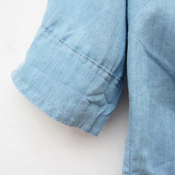 Popular Shirt Collar Half Sleeve Women s Denim Shirt Fashion