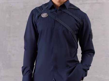 Navy Blue Bead Magic Shirt Hot on Sale