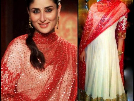 2125 Kareena Kapoor s red-white anarkali Outfit Sets Online now