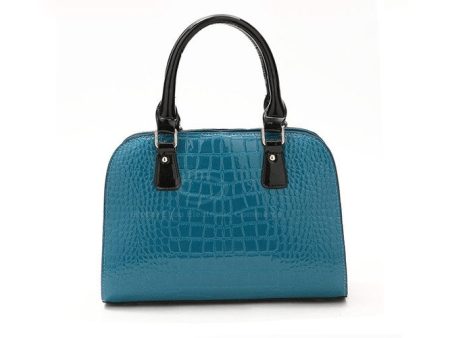 Casual PU Leather Vintage High Quality Sequins Design Women s Tote LAKE BLUE Online Sale