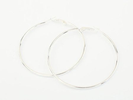 Pair Of Exaggerated Chic Style Solid Color Women s Alloy Hoop Earrings SILVER Online