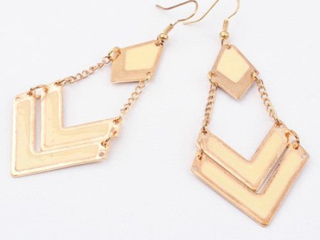 Pair Of Elegant Delicate Geometric Shape Design Women s Alloy Drop Earrings on Sale