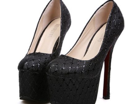 Party Sexy Black and Super High Heel Design Women s Pumps Cheap