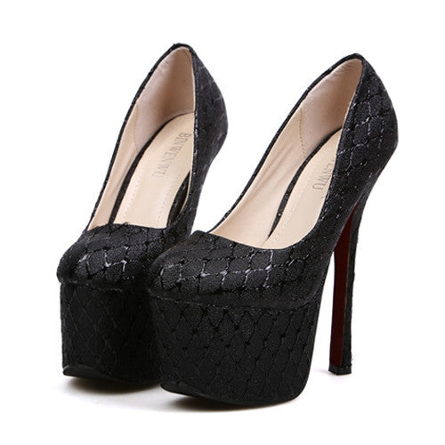 Party Sexy Black and Super High Heel Design Women s Pumps Cheap