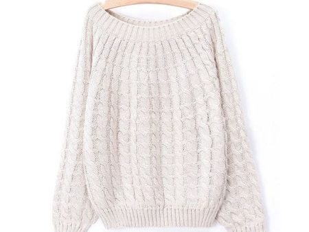 Braids Woolen Yarn Winter Sweater WHITE Online now