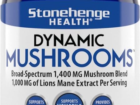 Dynamic Mushrooms - 100% Fruiting Bodies & Extracts - Lion’s Mane, Chaga, Maitake, Shiitake, Reishi - Nootropic Brain & Immune System Support - No Mycelium - 60 Veggie Capsules Stonehenge health Online now