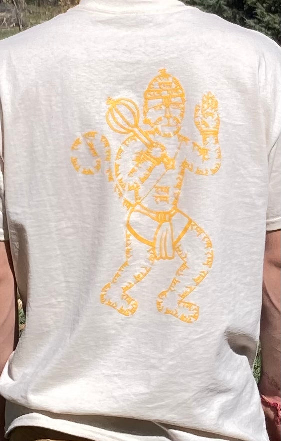 Hanuman in Ram T-shirt Natural and Gold Fashion