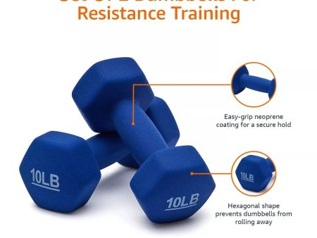 Neoprene Dumbbell 10 lb pairs Hot on Sale