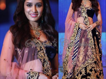 1080 Shraddha Kapoor s midnight blue bridal lehenga Outfit Sets Online Hot Sale