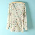 Women s Blouse Shirt Long Sleeves Chiffon Bird Print Hot on Sale