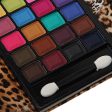 Professional Cosmetic Set Makeup Kit (48Colors Eyeshadow 2 Colors Blusher 2 Colors Face Powder 4 Colors Lip Gross) with Tiger Pattern Leather Purse Discount