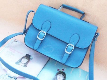 Everyday PU Leather Messenger Women s Bag BLUE Fashion