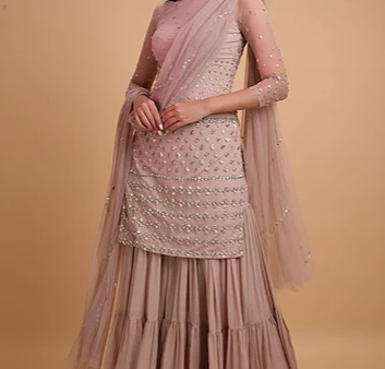 Astha Narang Onion Pink Kurta With Sharrara Supply