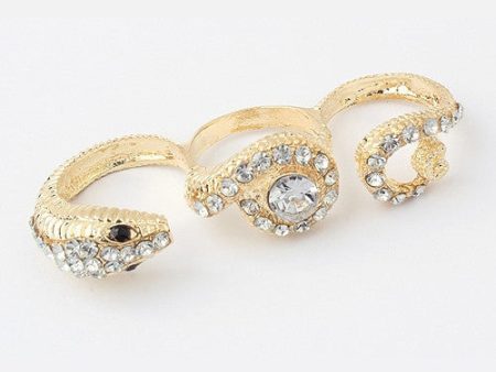 Dazzling Cute Rhinestone Embellished Women s Dancing Snake Shaped Finger Ring Online