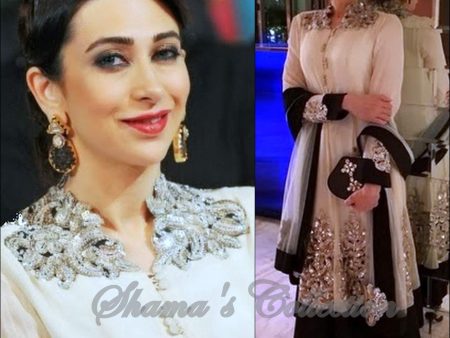 2221 Karisma Kapoor s white-black anarkali Outfit Sets Online Sale