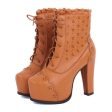 Elegant Lacework and Carving Design Women s Short Boots Fashion