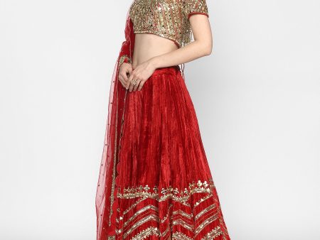 Abhinav Mishra  Maroon Lehenga Set For Discount