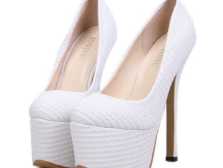 Party White and Weaving Design Women s Super High Heel Pumps Fashion