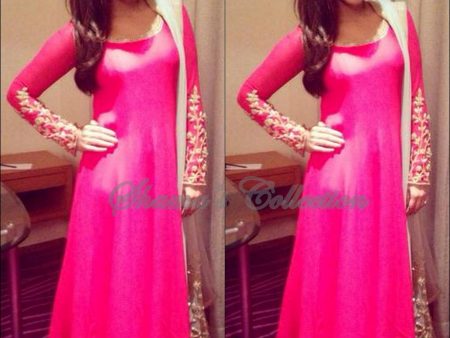 2213 Neha Sharma s hot pink anarkali gown Outfit Sets Hot on Sale