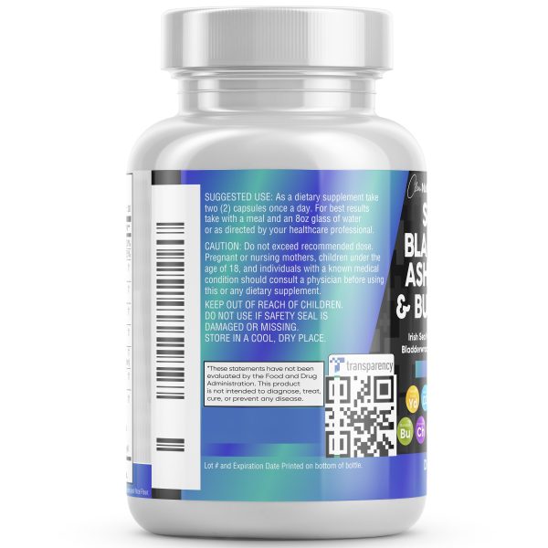 Sea Moss 3000mg Black Seed Oil 2000mg Ashwagandha 1000mg Turmeric 1000mg Bladderwrack 1000mg Burdock 1000mg & Vitamin C & D3 with Elderberry Manuka Dandelion Yellow Dock Iodine Chlorophyll ACV Sale