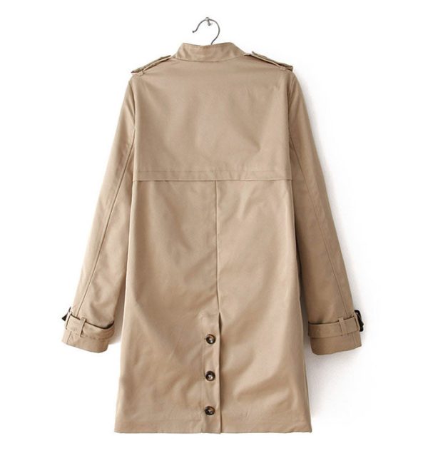 Vintage Style Stand Collar Splicing Single-Breasted Long Sleeves Women s Coat on Sale