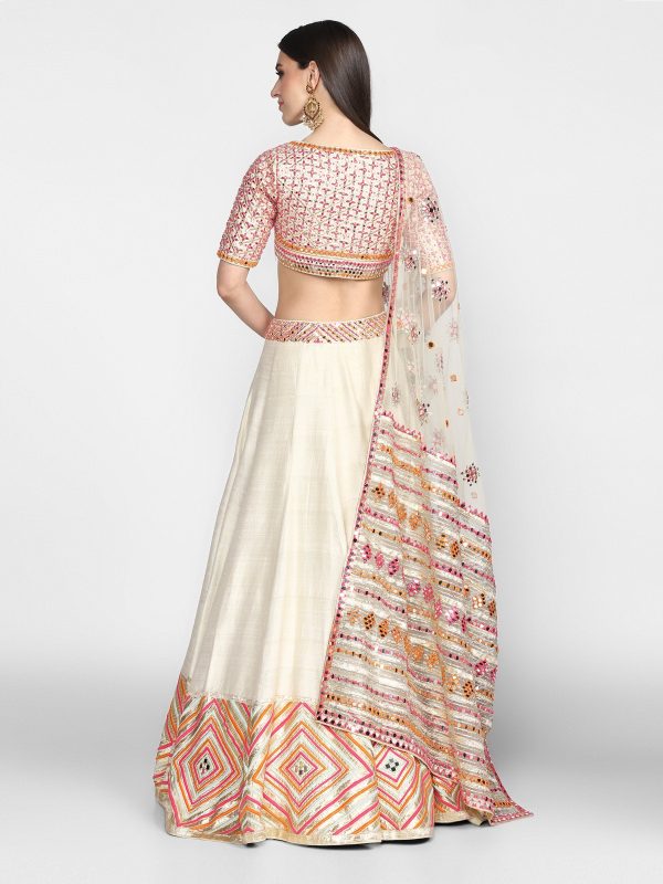 Abhinav Mishra  Poweder Blue And Pink, Orange Lehenga Set Online