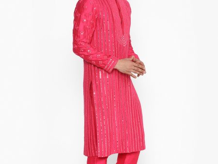 Abhinav Mishra Rani Pink Kurta Supply