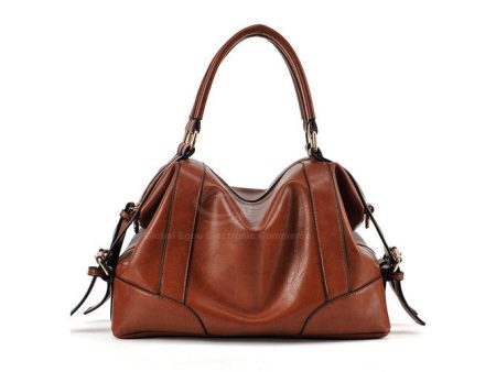 Casual PU Leather Vintage Design Women s Tote BROWN Discount