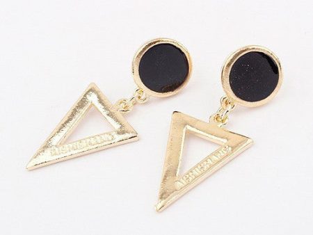 Pair of Simple Style Colored Glazed Triangle Pendant Earrings For Women Sale