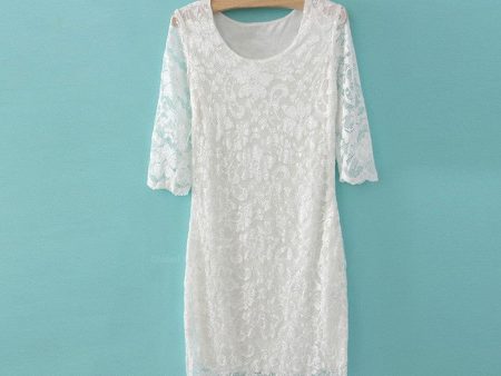 Noble Ladylike Lace Half Sleeve Women s Spring Dresses Online