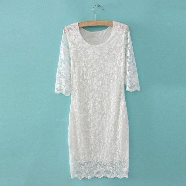 Noble Ladylike Lace Half Sleeve Women s Spring Dresses Online