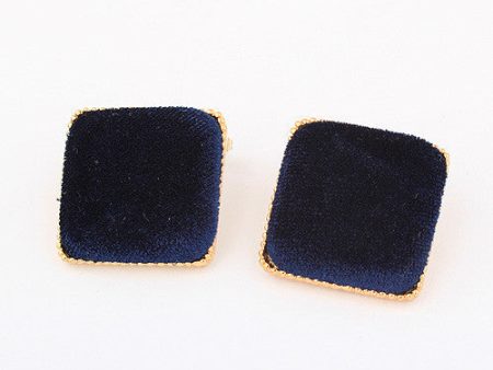 Pair of Flannelette Decorated Geometric Squares Shape Stud Earrings For Women Sale