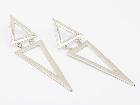 Pair of Exaggerated Women s Triangle Long Alloy Earrings For Sale