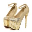 Party and Wedding Sexy Gold High Heels and Rivets Design Women s Pumps GOLD Supply