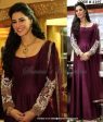 2197 Nargis Fakhri s wine anarkali gown Outfit Sets on Sale