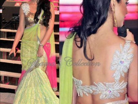 4059 Shriya Saran s green-pink fishcut lehenga outfit set For Cheap