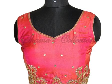 C005 Coral Dual Tone Sleeveless Blouse Fashion