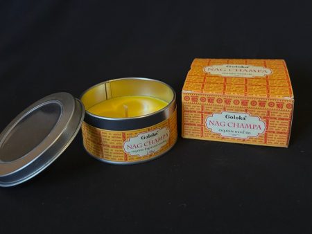 Goloka Nag Champa Travel Tin Candle on Sale