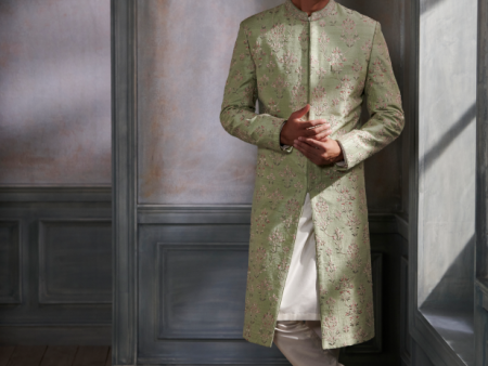 Linay Sherwani Â€“ Sage Green Cheap