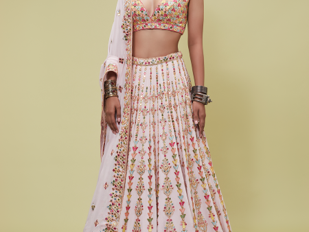 Pink Georgette Lehenga Set Online