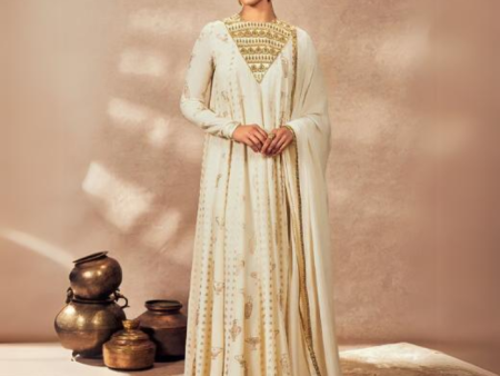 Ivory Potters Touch Anarkali Set For Sale