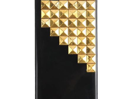 Pyramid Rivets Studs with Metal Skin Design Plastic Hard Back Cover Case for iPhone 5 (Black) Online