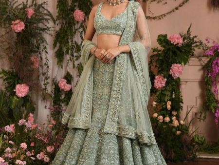 Renu Tandon Mint Green Lehenga Set Hot on Sale