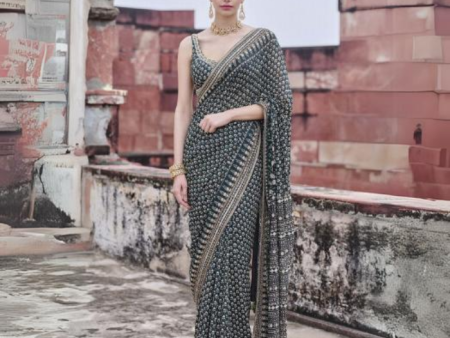 Abjini Printed Georgette Saree Online Sale